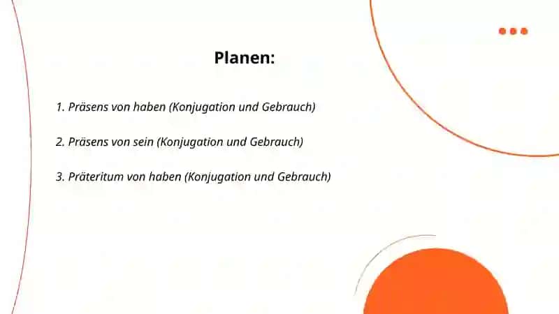 Zeitformen von haben und sein 2