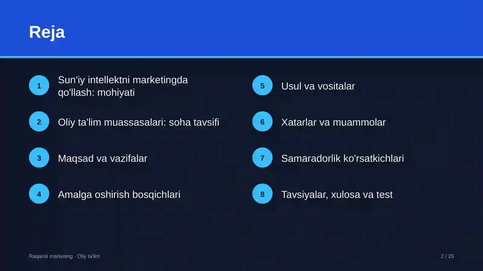 RAQAMLI MARKETING · OLIY TA'LIM 2