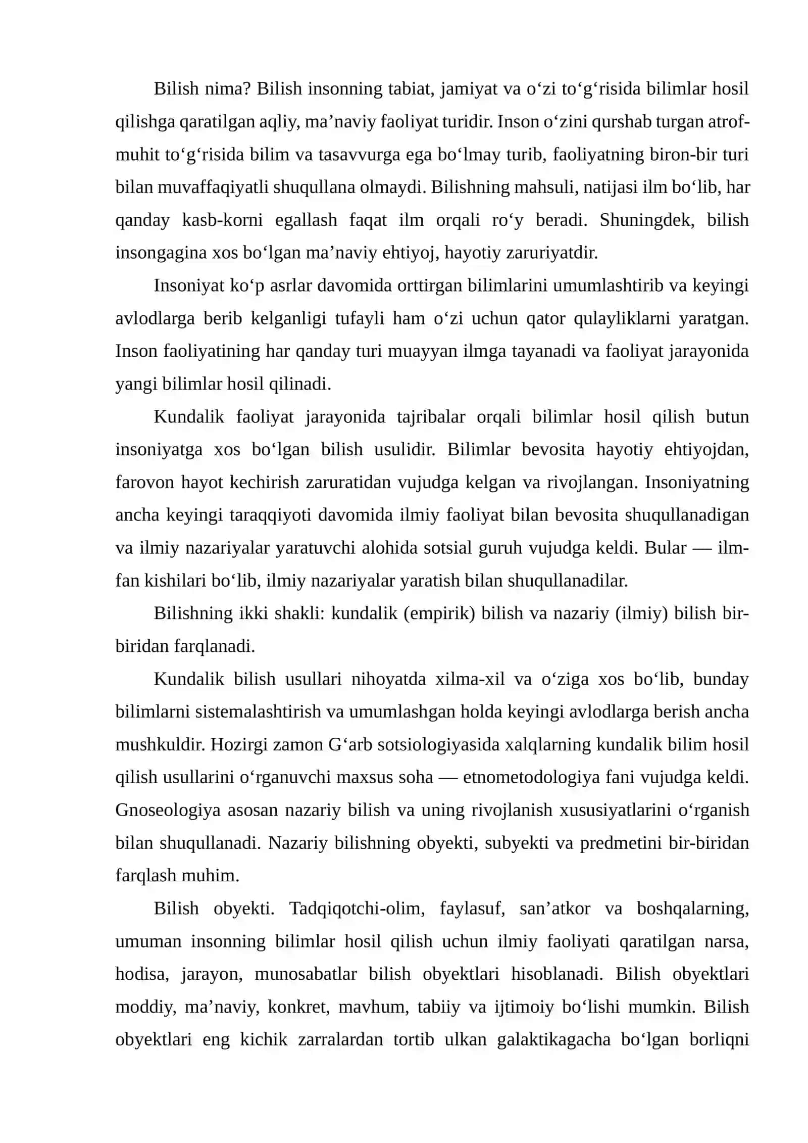 Bilish Nazariyasi 2