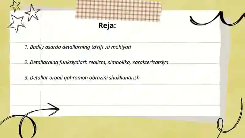 Badiiy asarda detal 2