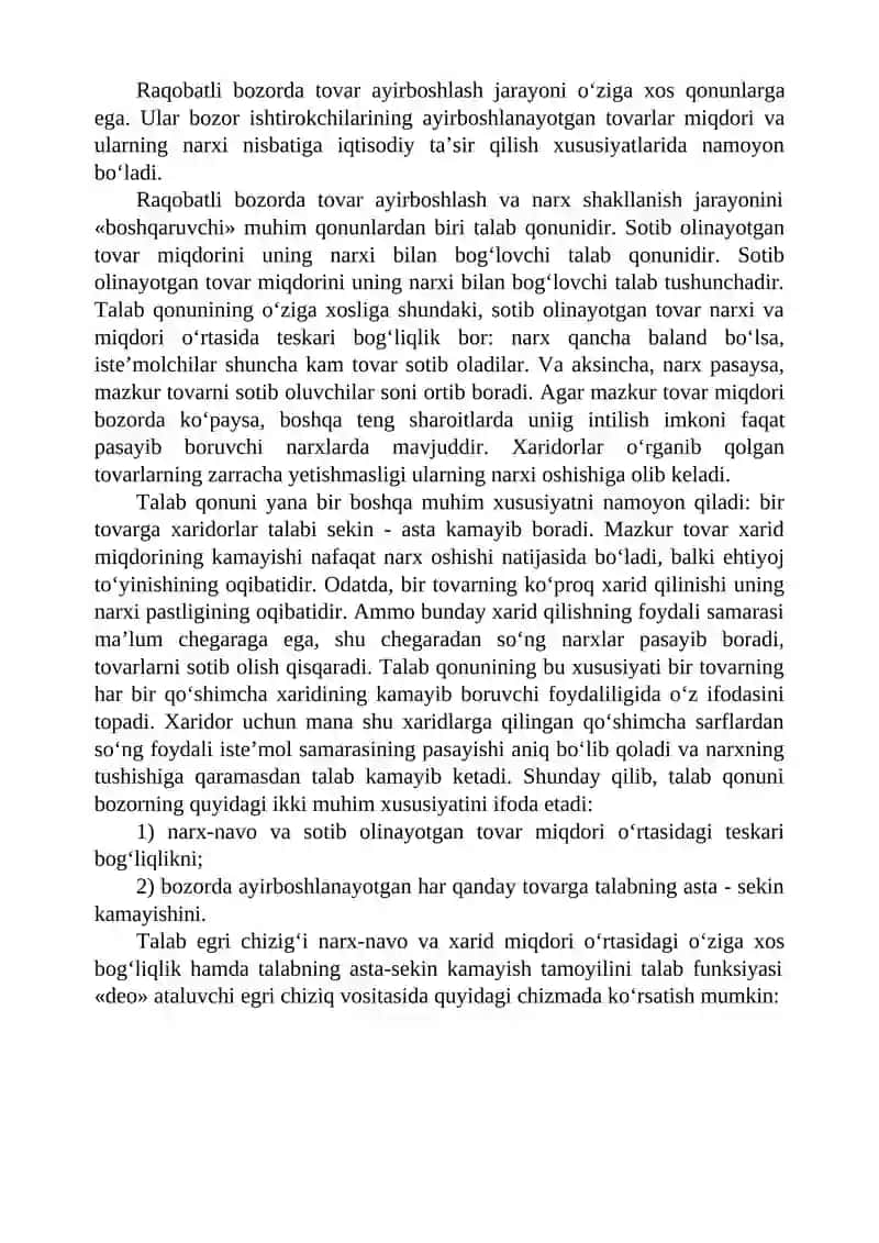 Talabning iqtisodiy mazmuni va uning hajmiga ta’sir etuvchi omillar 2