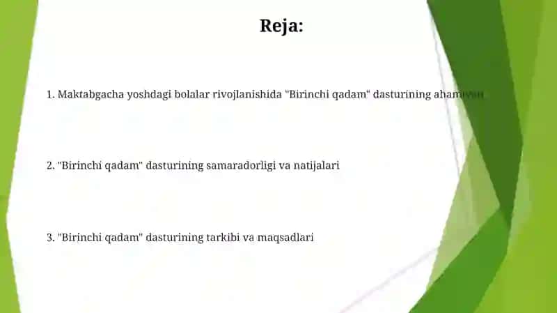 "Ilk Qadam" dasturi 2