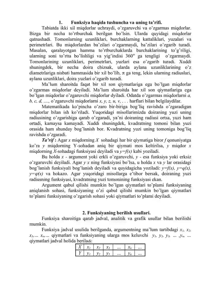 Asosiy elementar funksiyalar 2