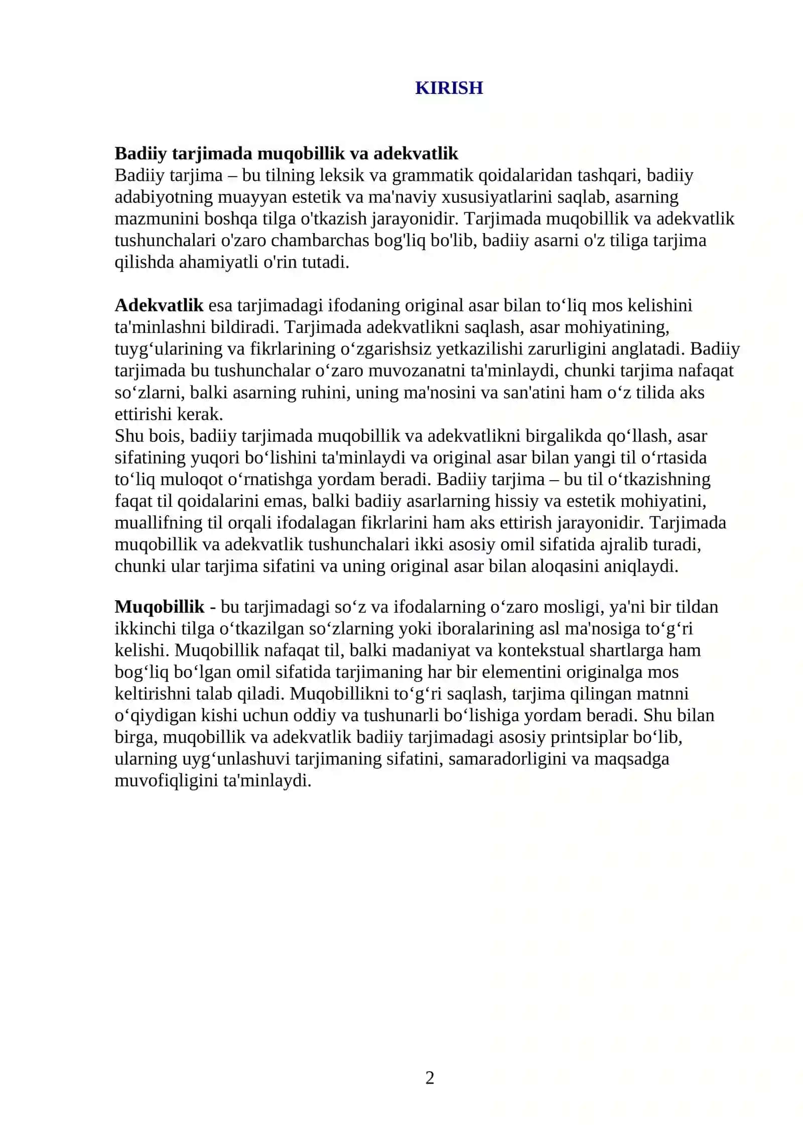 Badiiy tarjimada muqobillik va adekvatlik 2
