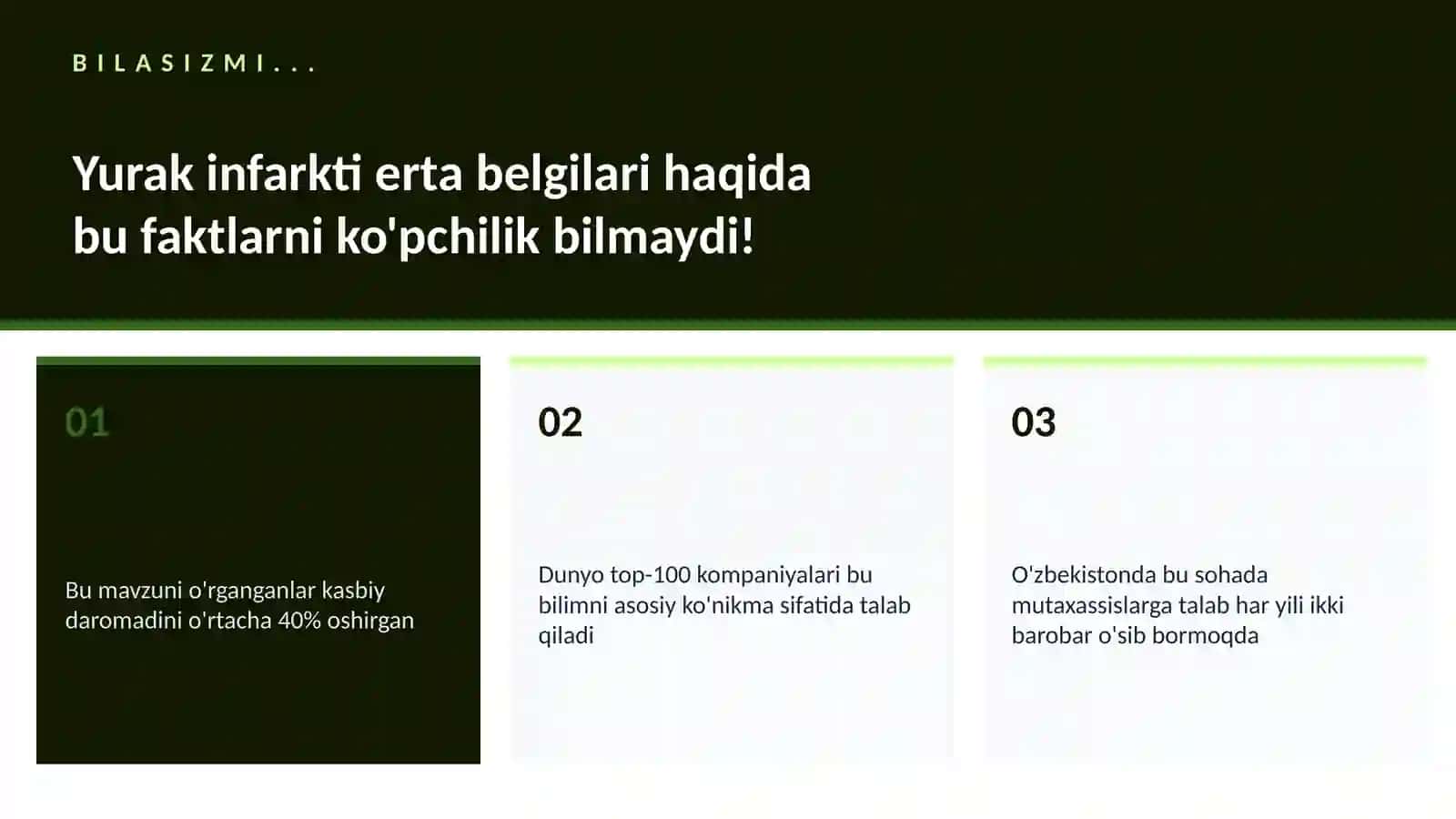 Yurak infarkti erta belgilari 2