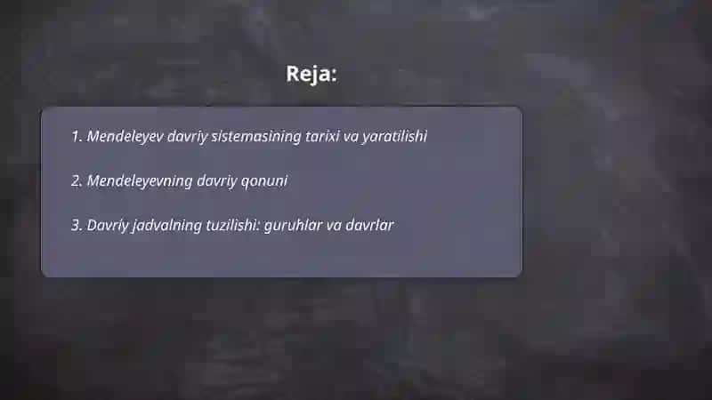 Mendeleyev davriy sistemasi 2