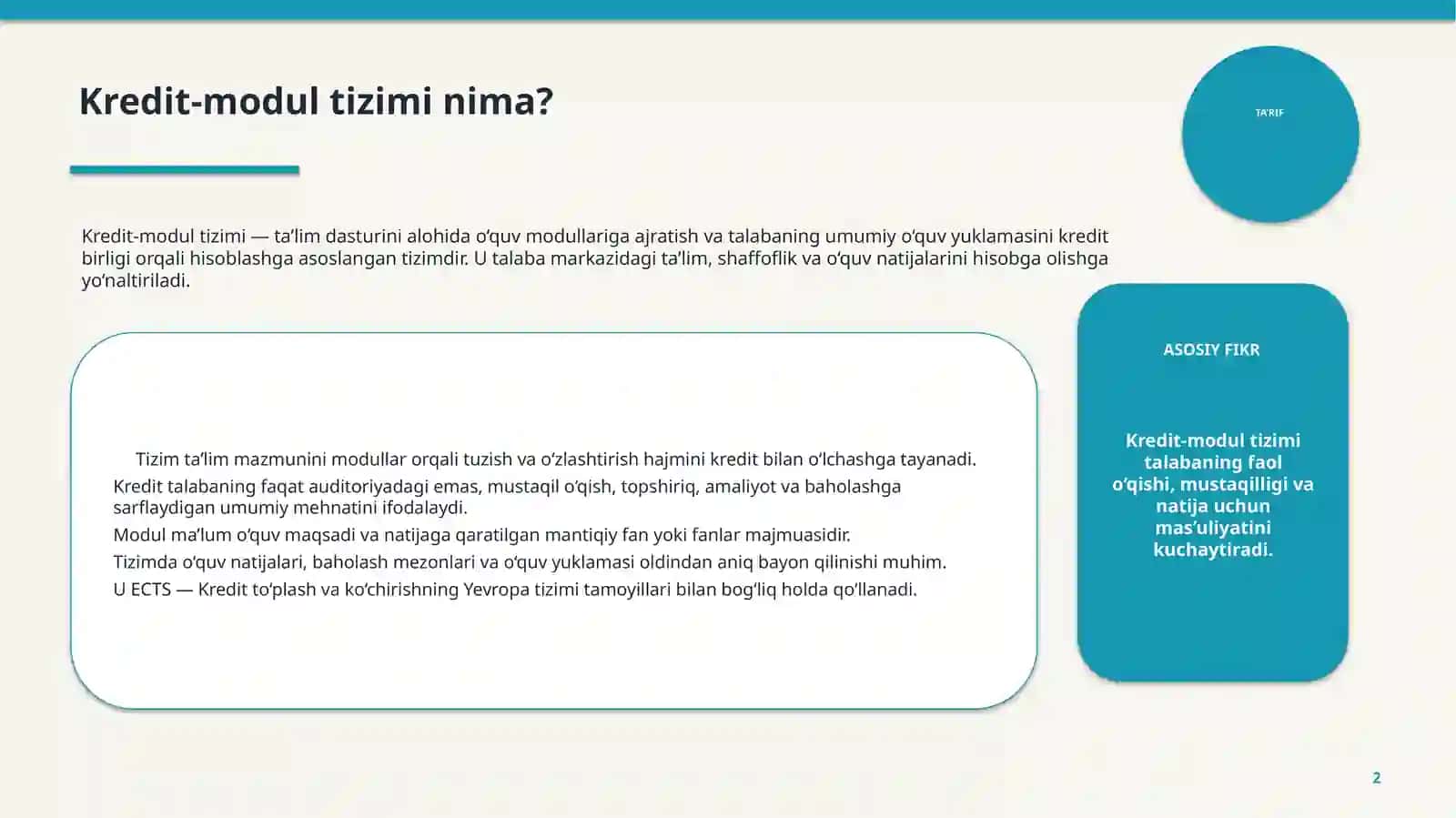 KREDIT-MODUL 2