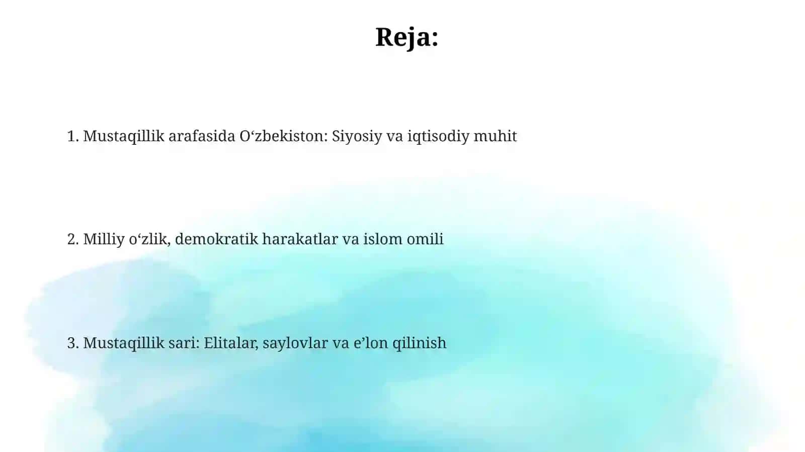 Mustaqillik erishish arafasida O'zbekistondagi ijtimoiy-siyosiy jarayonlar 2