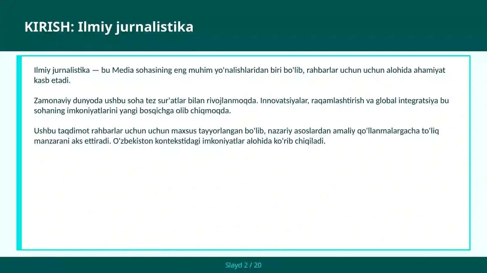 Ilmiy jurnalistika 2