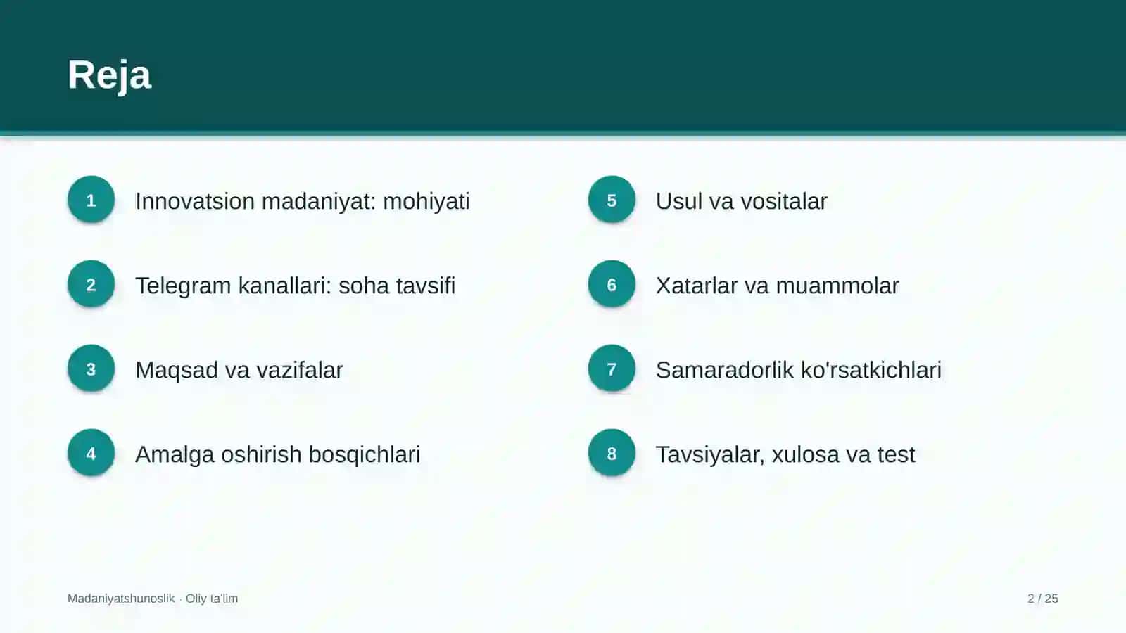 Telegram kanallarida innovatsion madaniyat 2
