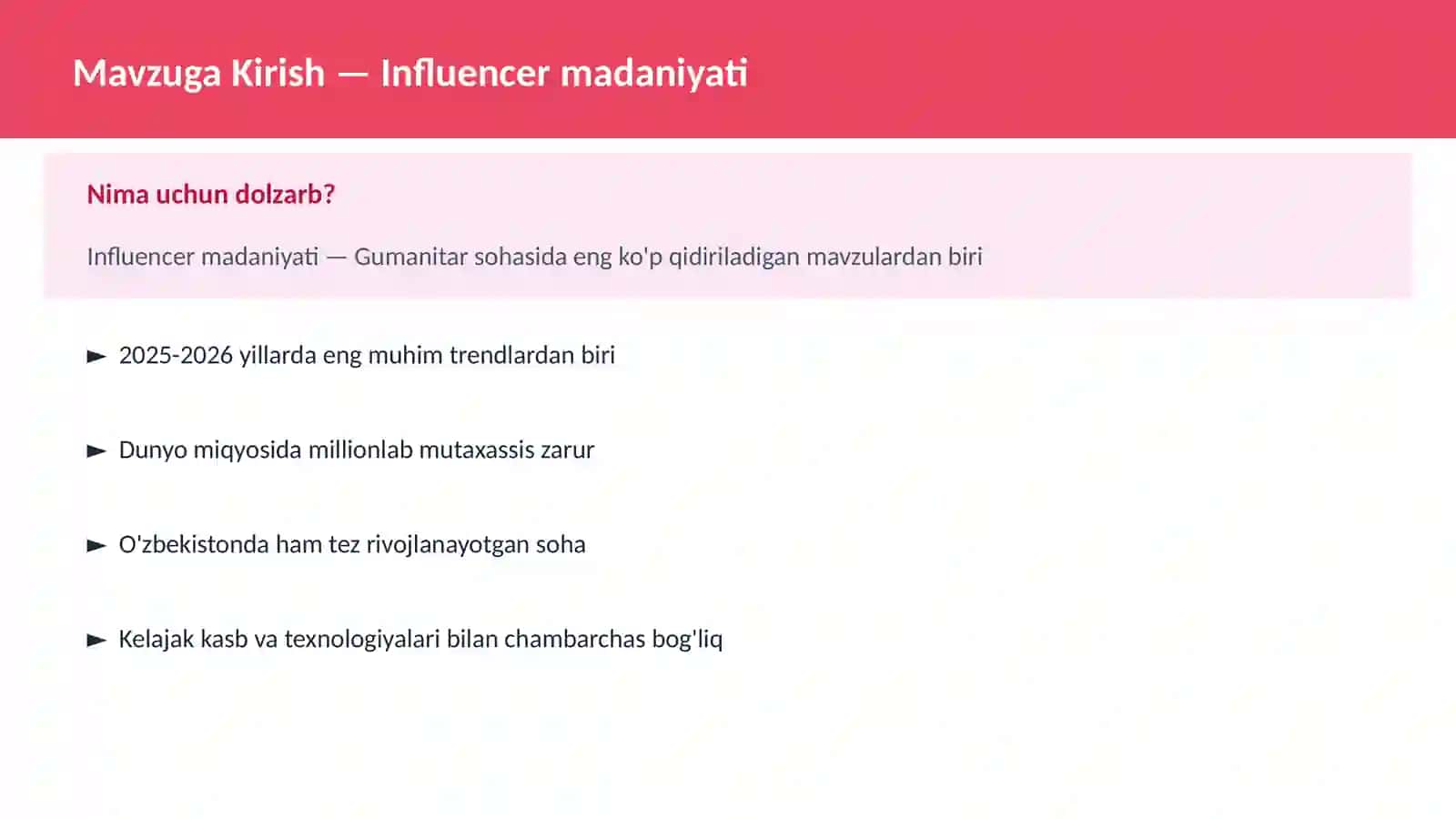Influencer madaniyati 2