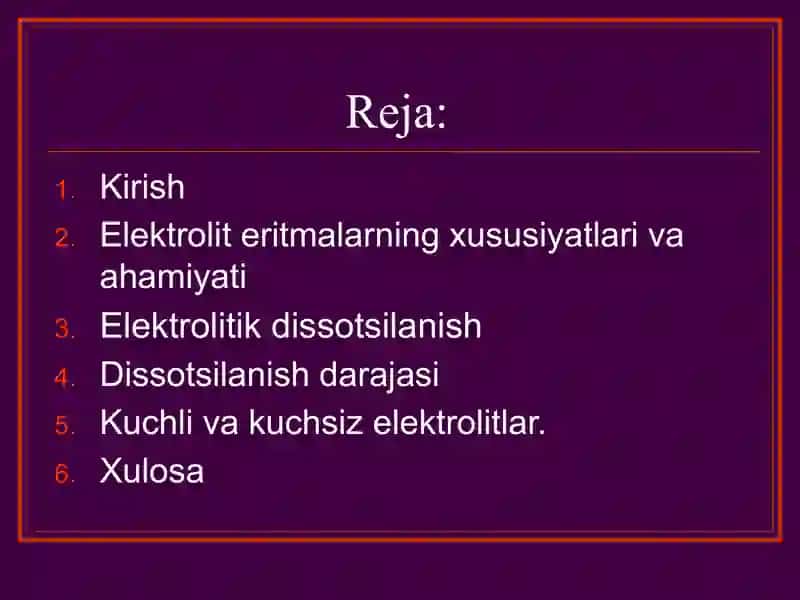 Eritmalar. Elektrolit eritmalar 2