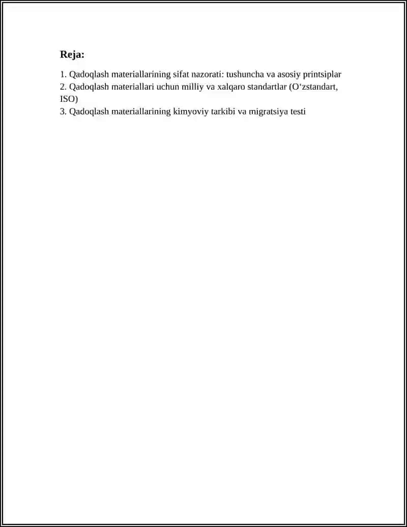 QADOQLASH MATERIALLARINING SIFAT NAZORATI VASTANDARTLARI 2