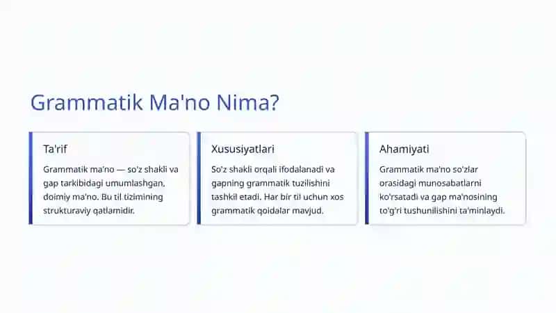 Grammatik va Leksik Ma'no 2