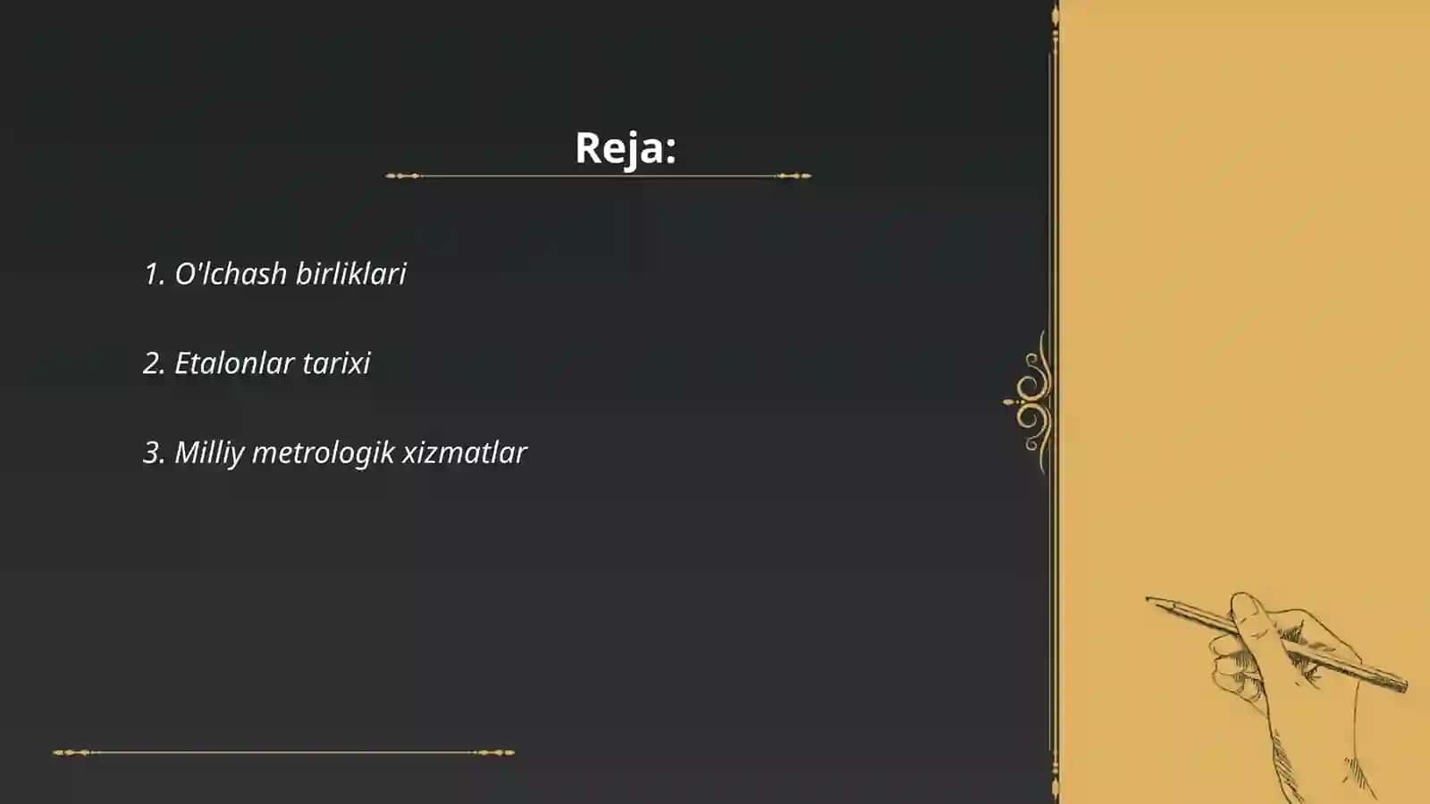 Õlchash va etalonlar 2