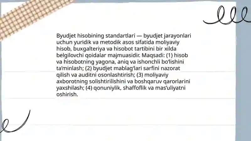 Byudjet hisobining standartlari 3