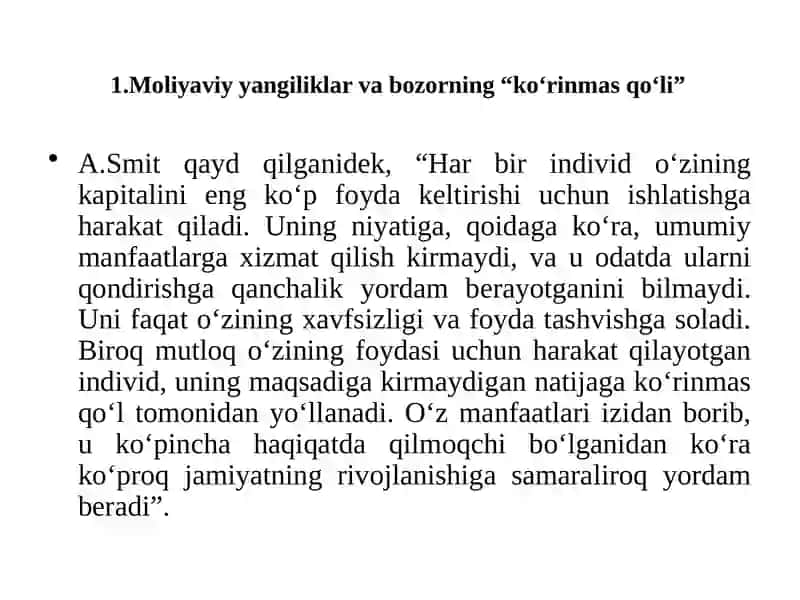 MOLIYAVIY BOZORLAR 3