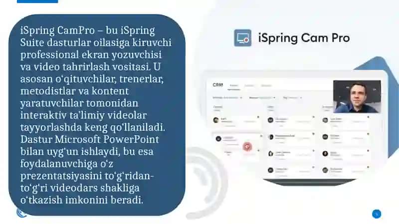 Ispring CamPro dasturlari va ularning imkoniyatlari 3