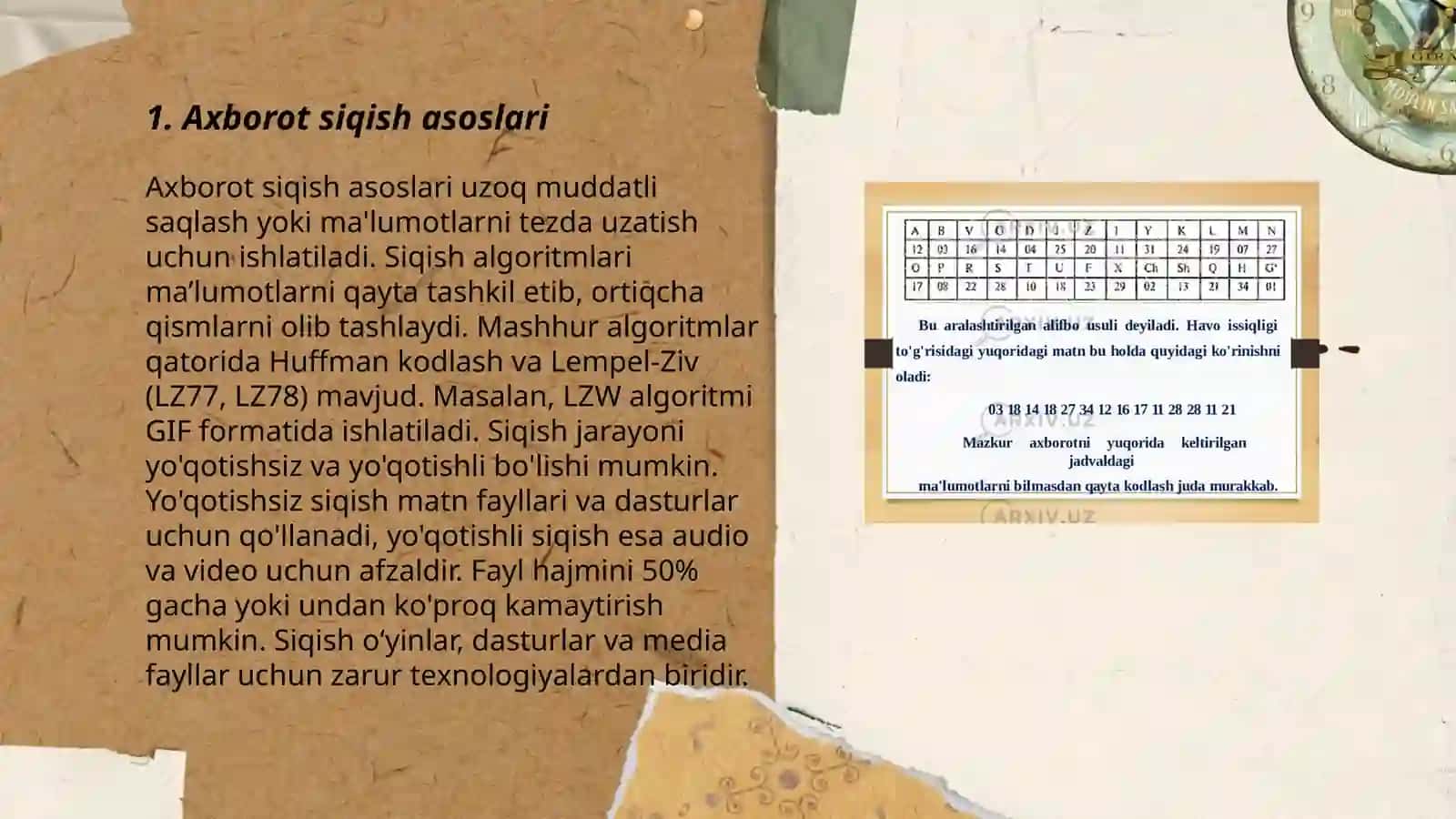 Axborotni siqish algoritmlari 3