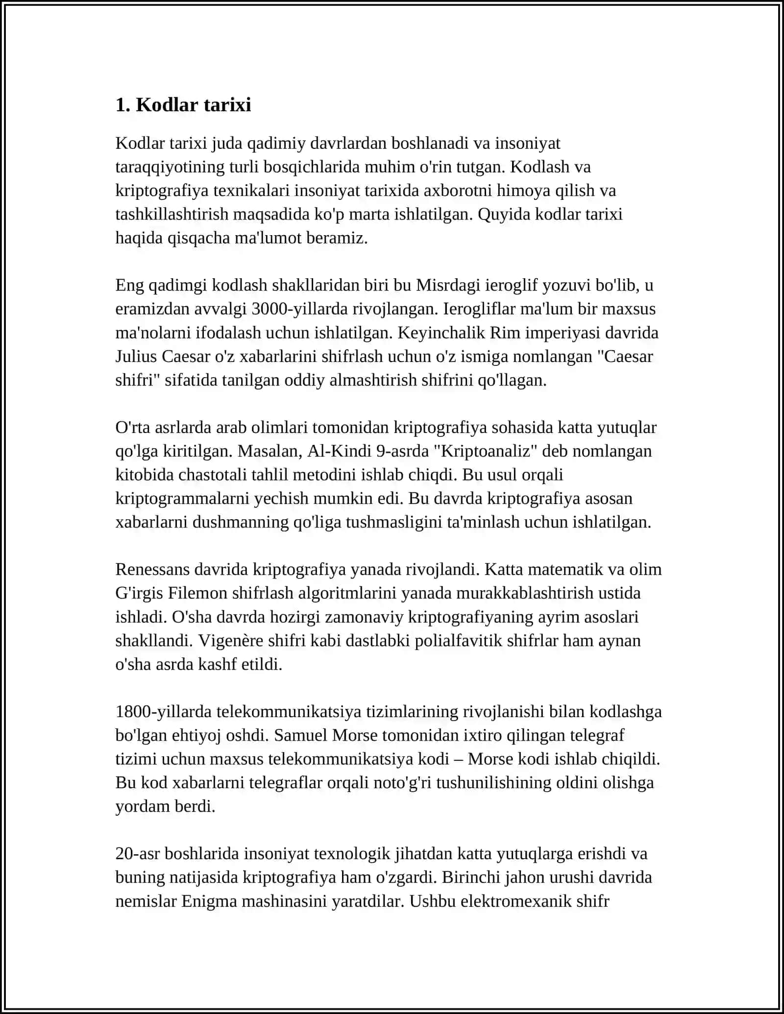 KODLAR HAQIDA 3