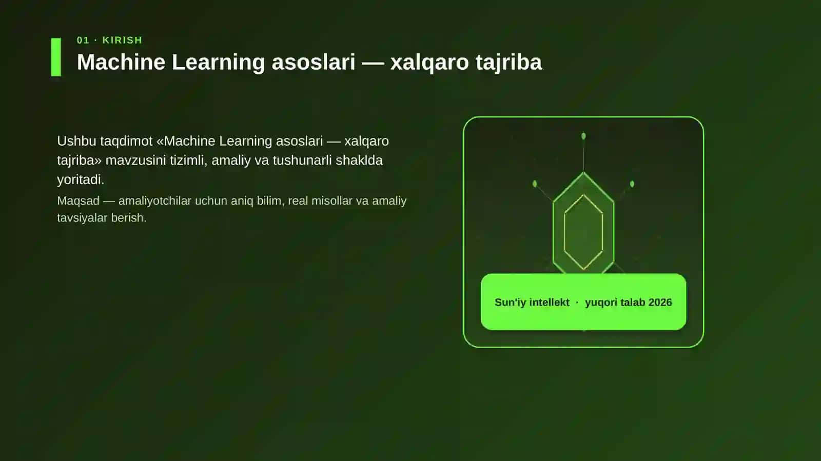 Machine Learning asoslari — xalqaro tajriba 3