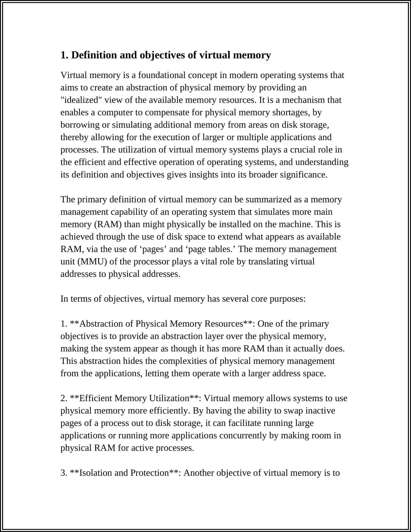 THE CONCEPT OF VIRTUAL MEMORY IN OPERATING SYSTEMS 3