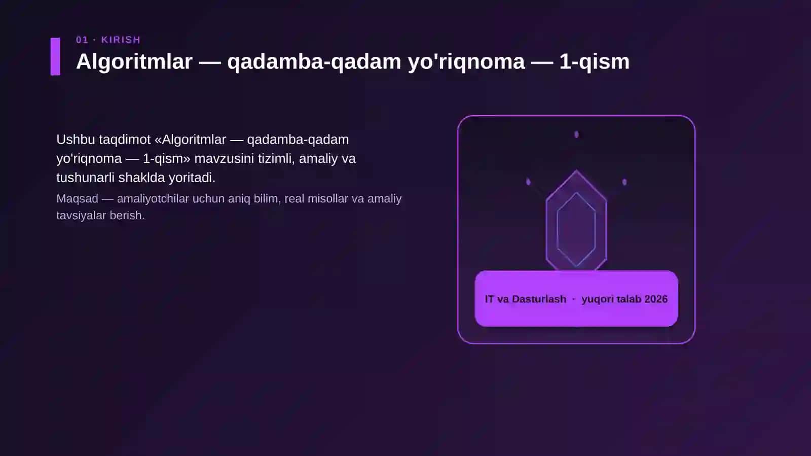 Algoritmlar — qadamba-qadam yo'riqnoma — 1-qism 3