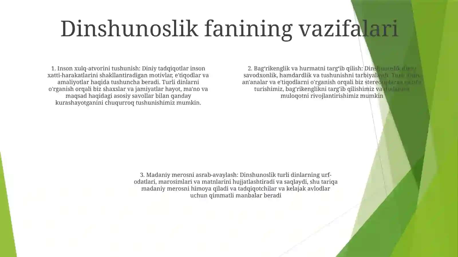 Dinshunoslik Fanining PredmetiVaFunksiyalari 3