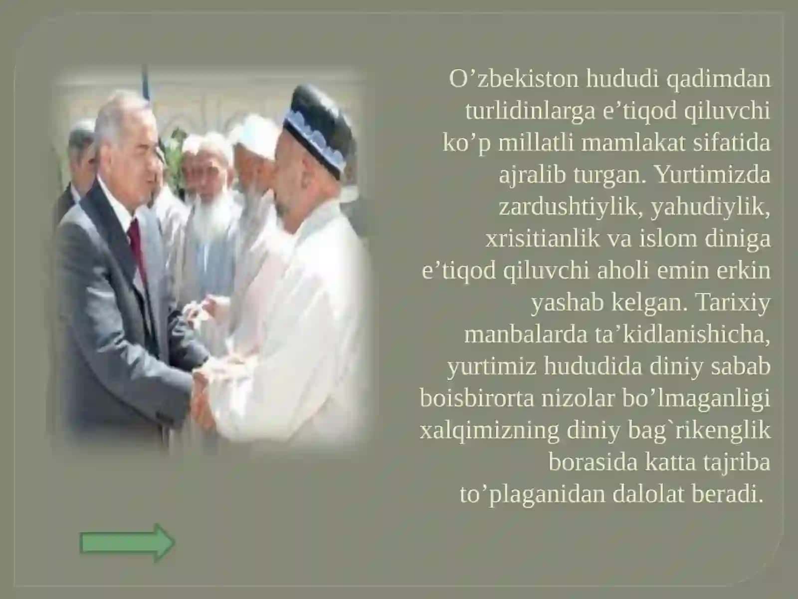 O‘zbekistonning diniy bag‘rikenglik borasidagi aholi 3