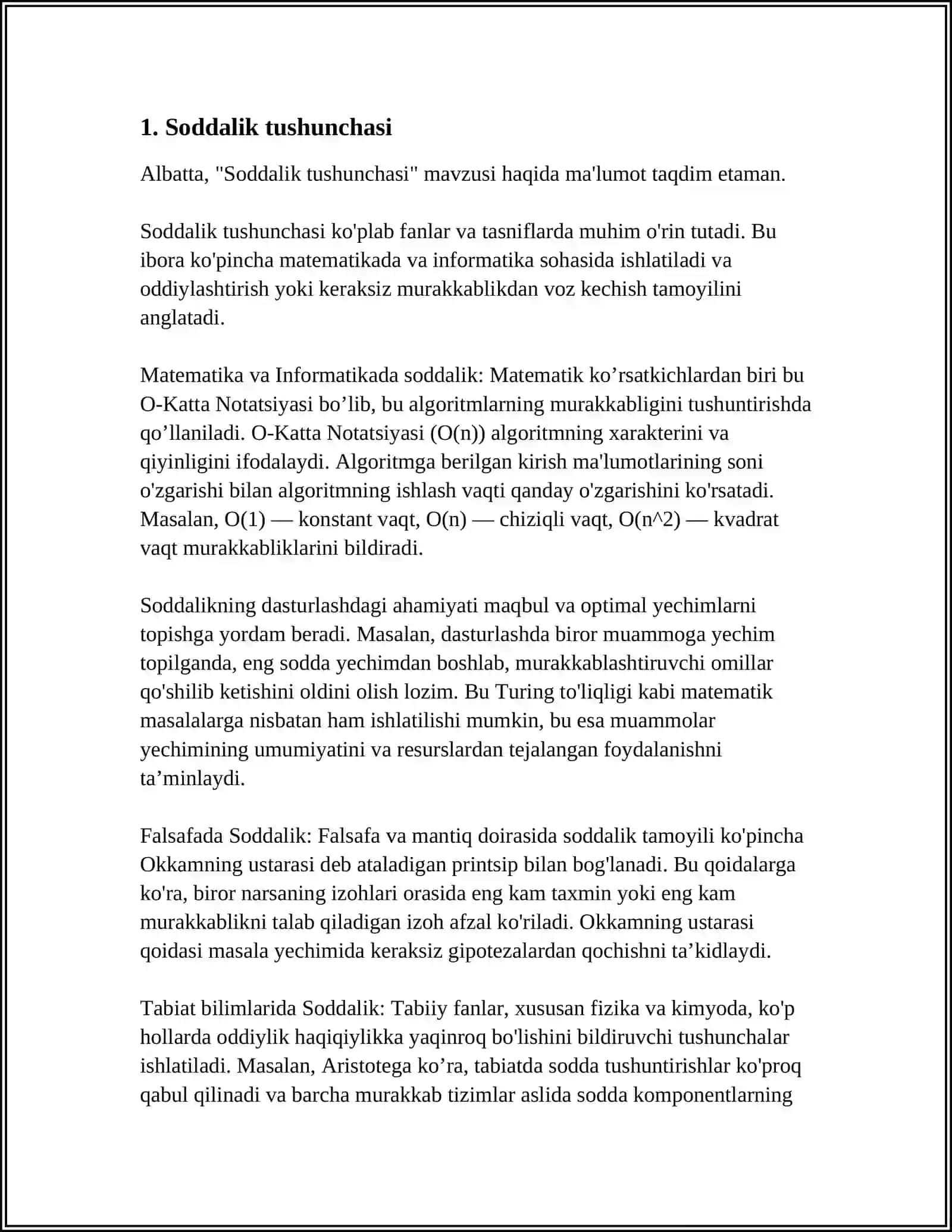 Soddalik tushunchasi 3