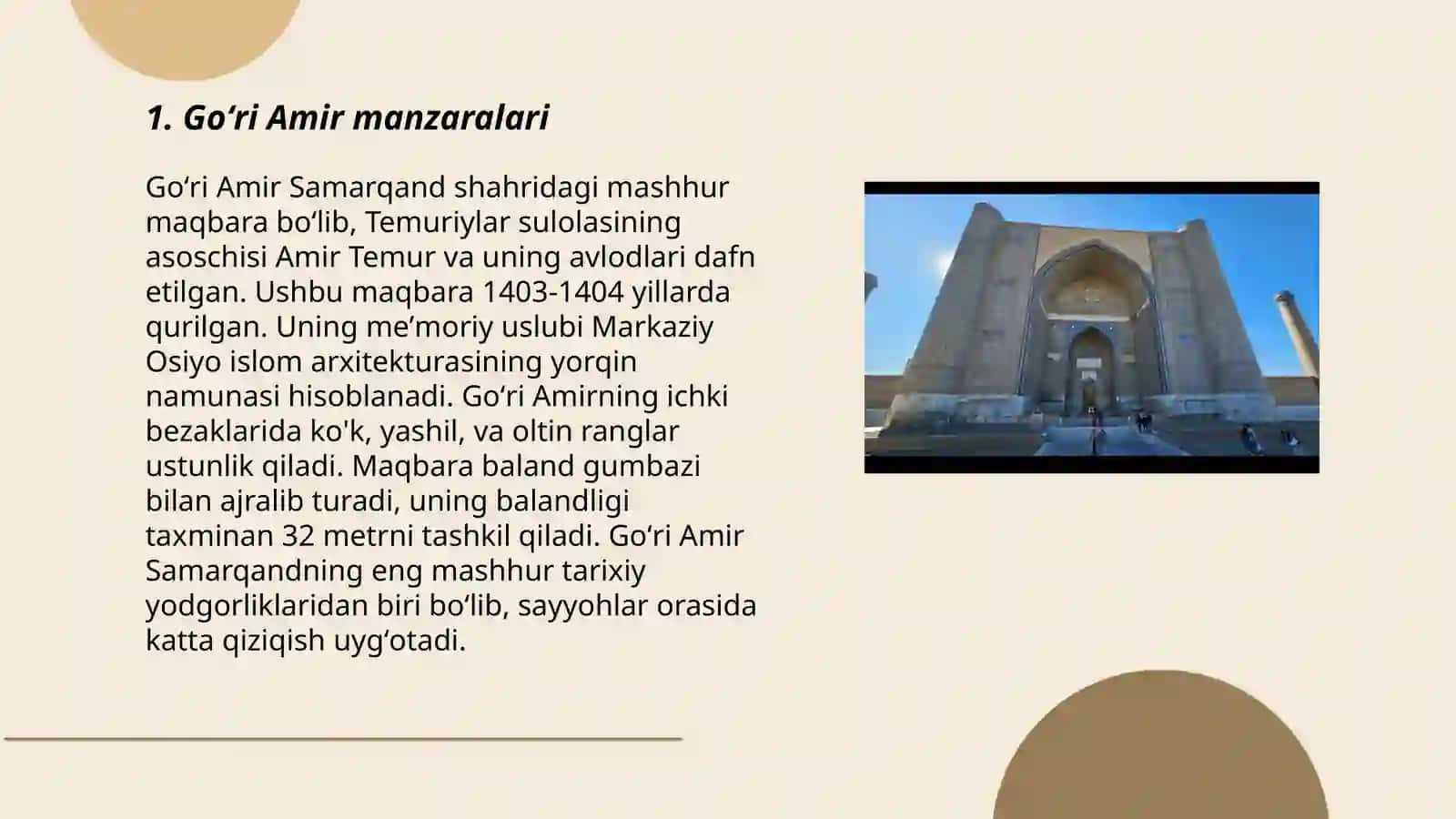 Goʻri Amir va Bibixonim maqbarasi 3