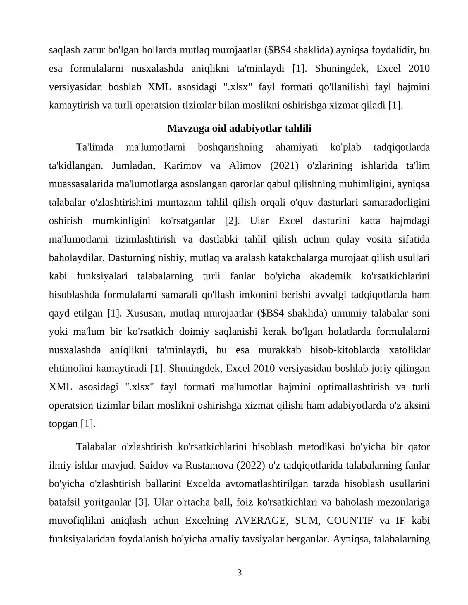 Excel dasturida turli hisobotlar tayyorlash 3