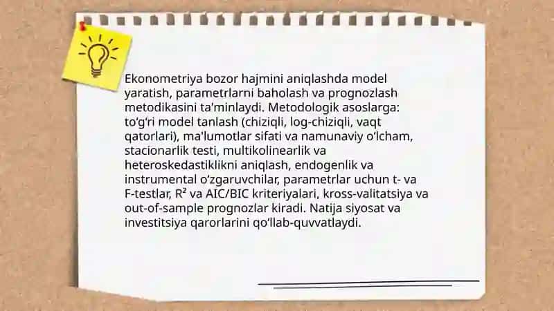 Ekonometriya va Bozor Hajmini Aniqlash 3