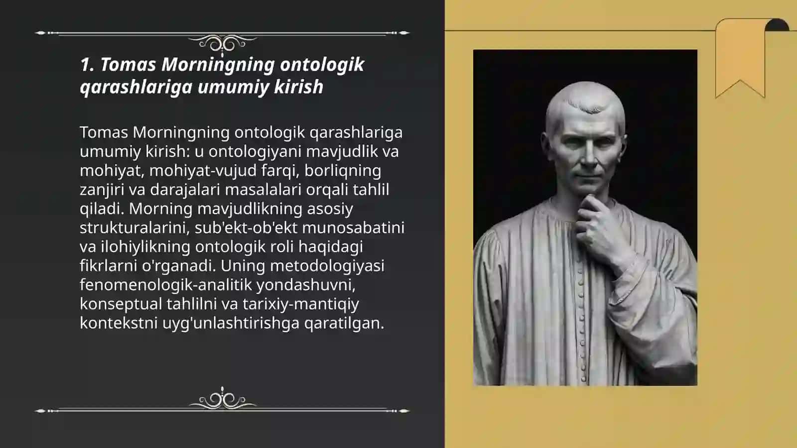 Tomas Morning ontologik qarashlari 3