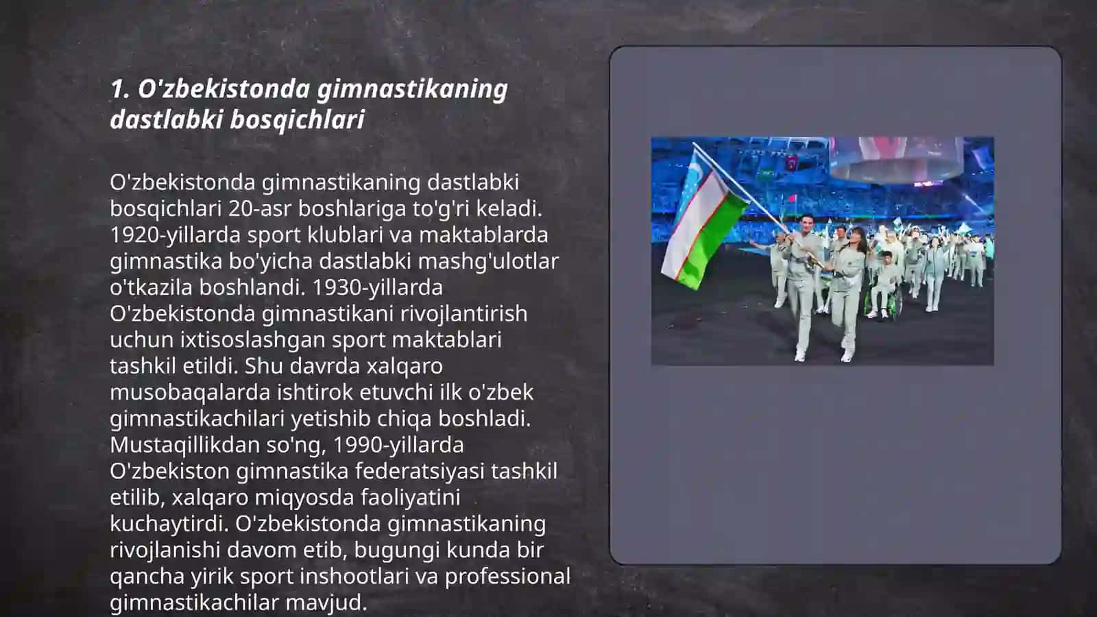 O'zbekiston gimnastikasini rivojlanish tarixi 3