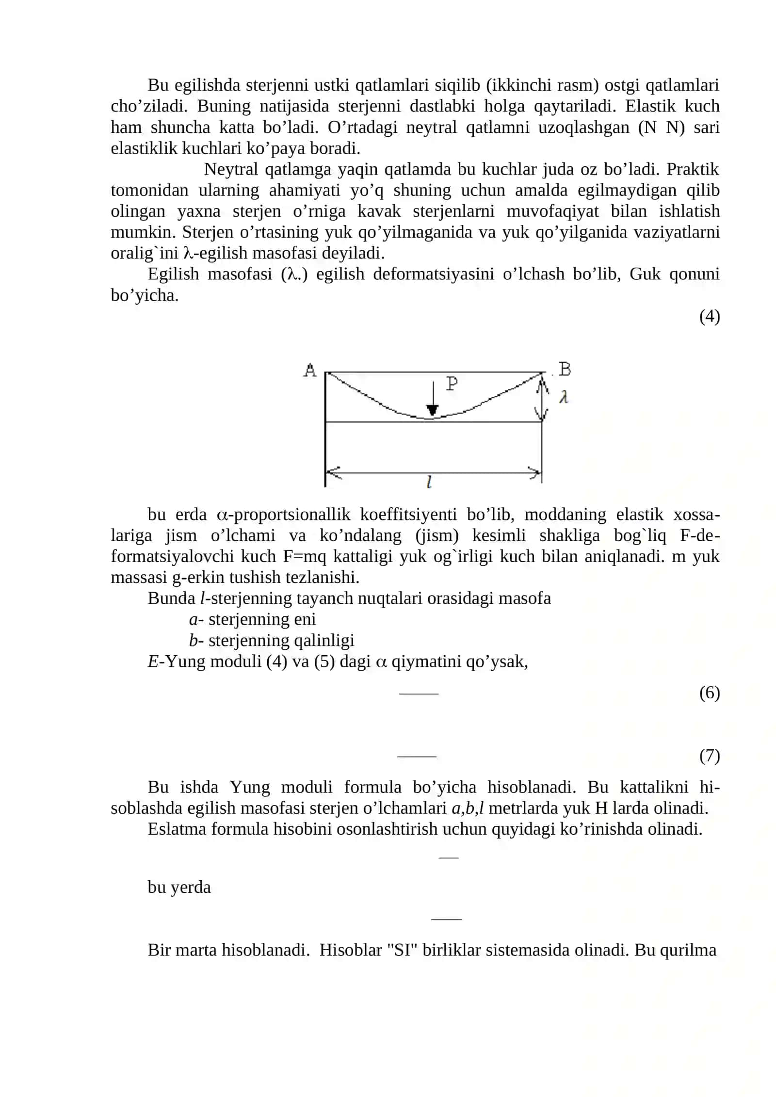 Egilishda Yung modulini aniqlash 3