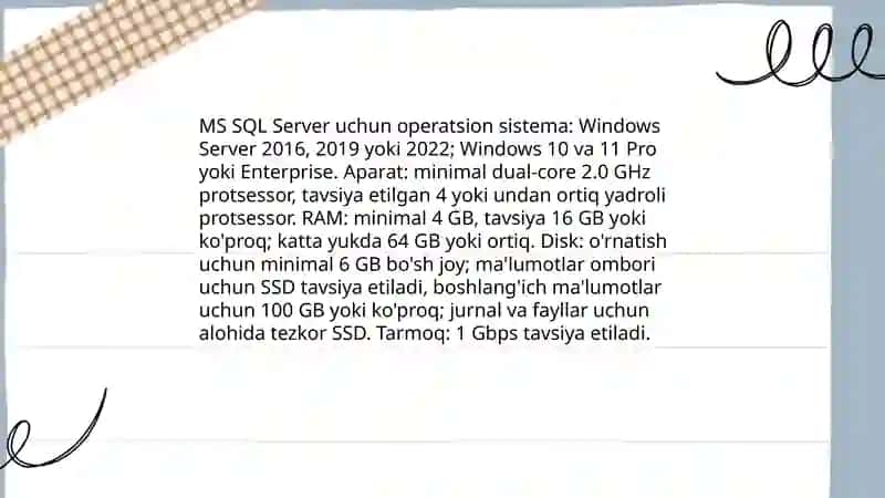 MS SQL Server ma'lumotlar bazasini boshqarish 3