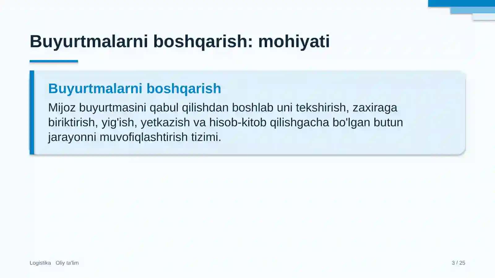 Loyiha institutlarida buyurtmalarni boshqarish 3