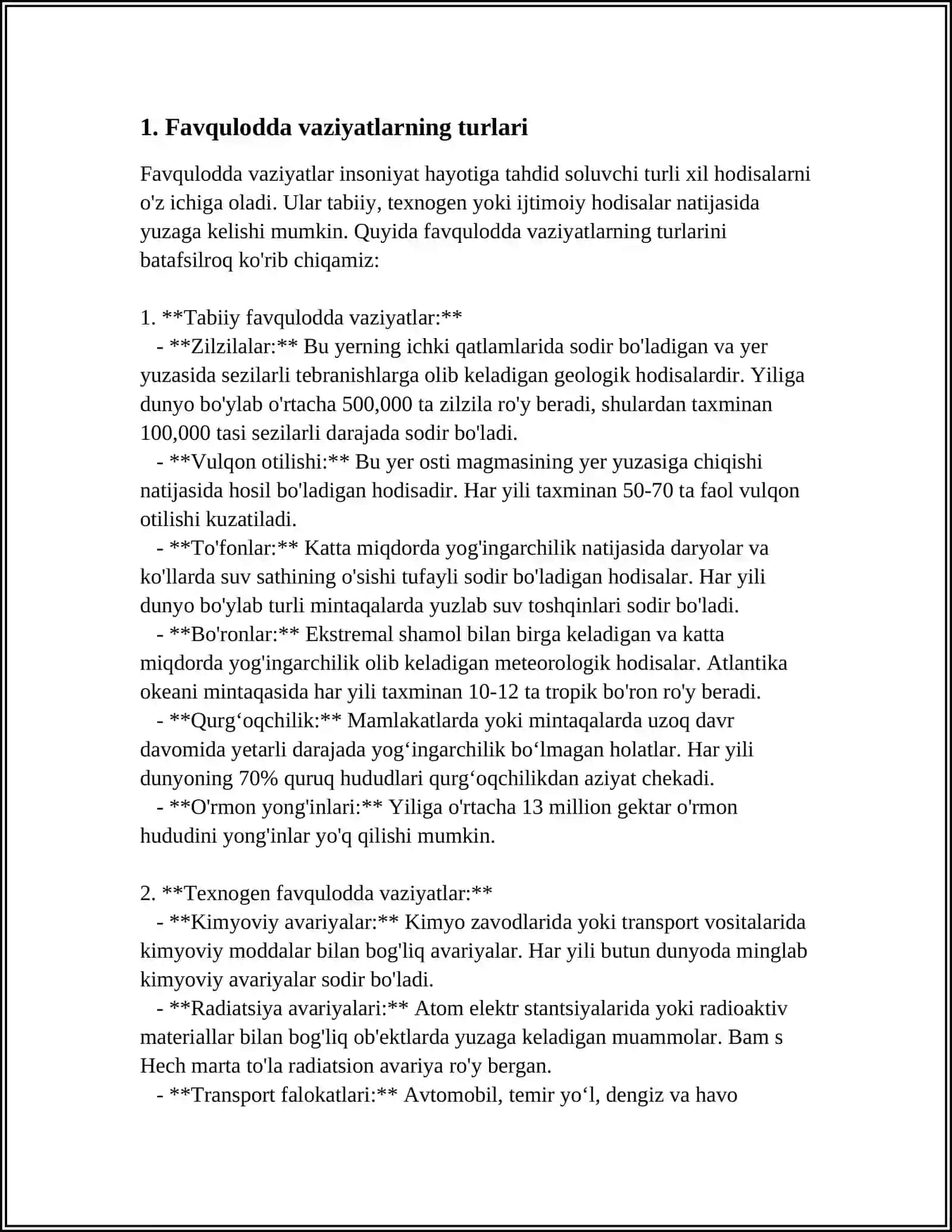 FAVQULODDA VAZIYATLAR HUDUDIDA KUZATUV ISHLARINI OLIB BORISH TARTIBI 3