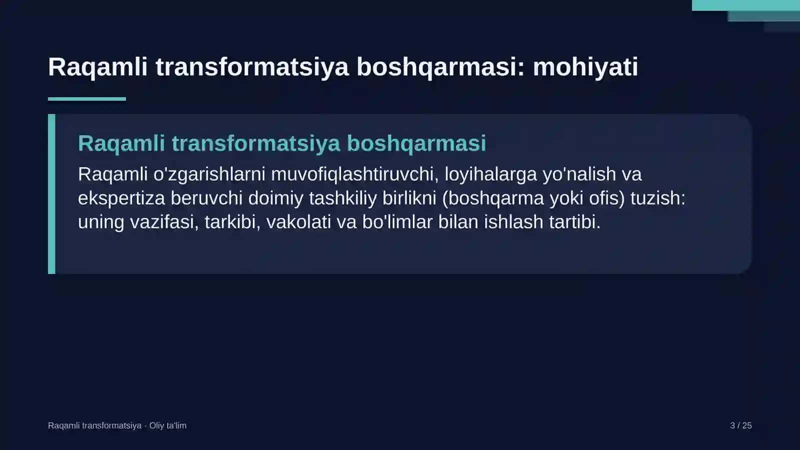 Robototexnikada raqamli transformatsiya boshqarmasini tashkil etish 3