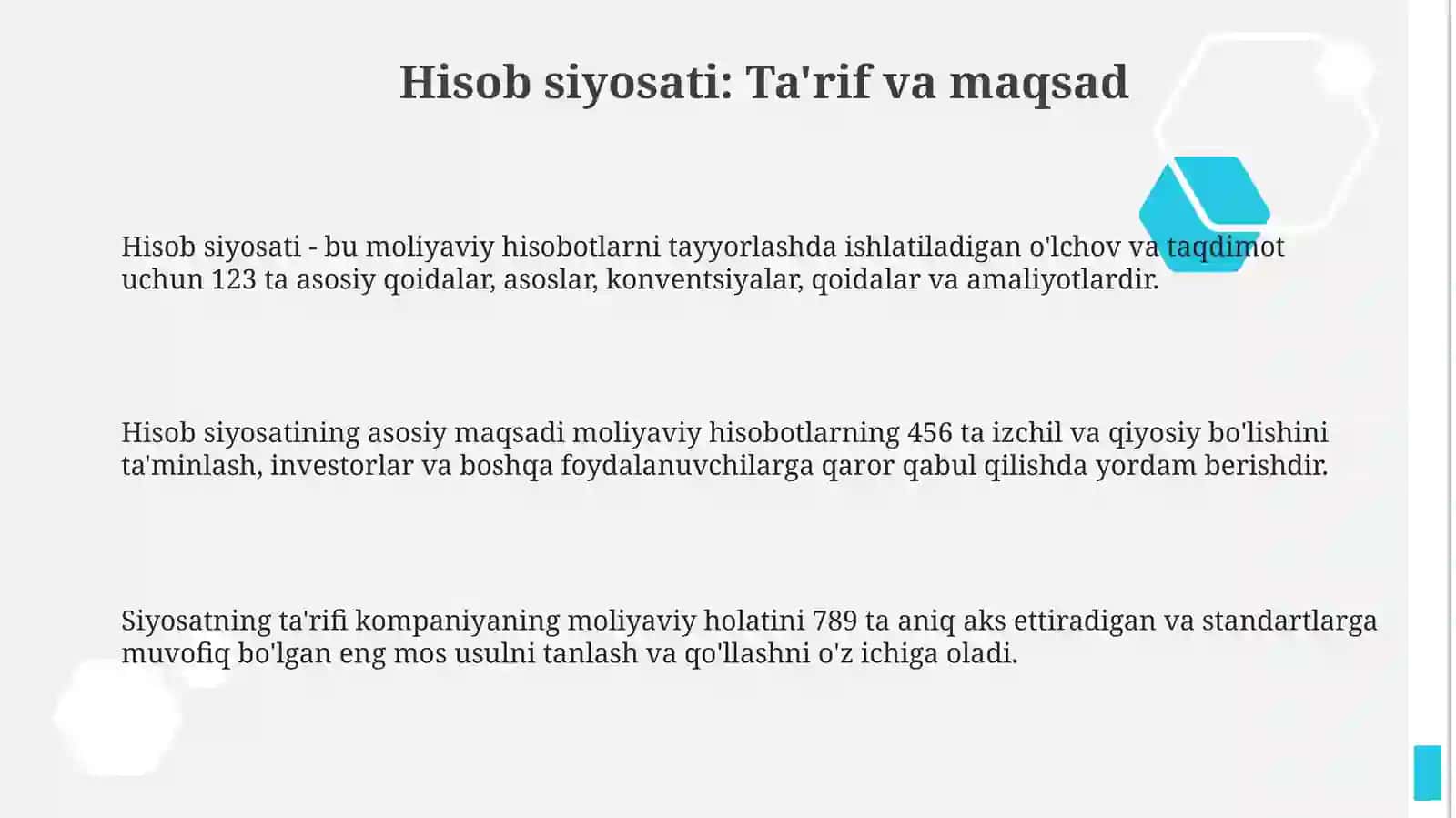 Hisob siyosati 3