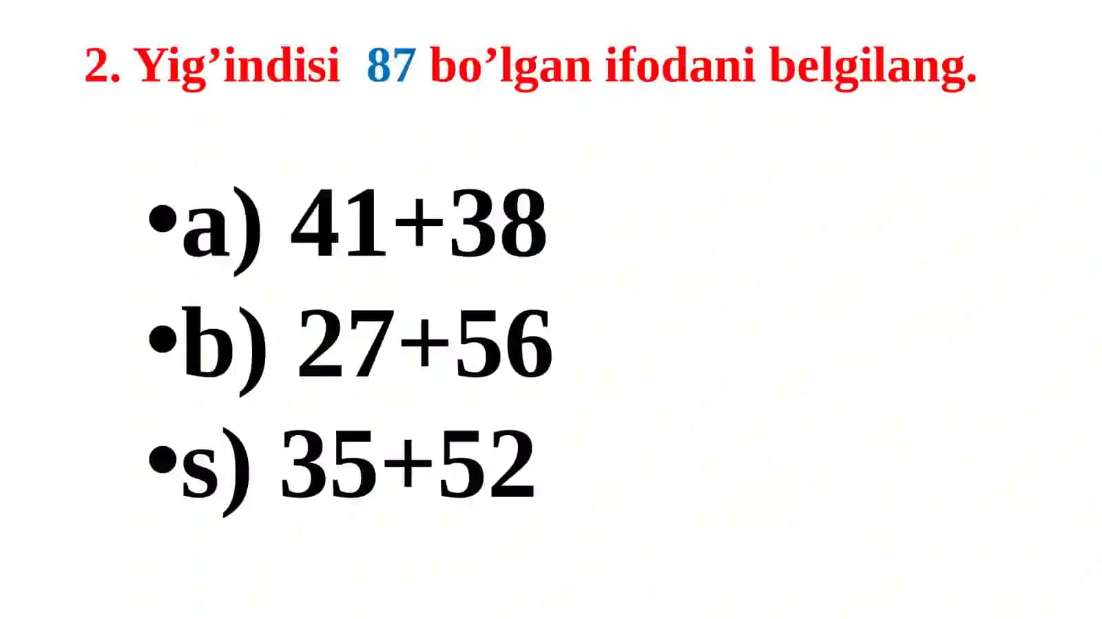 Matematika2-sinf II chorak 3