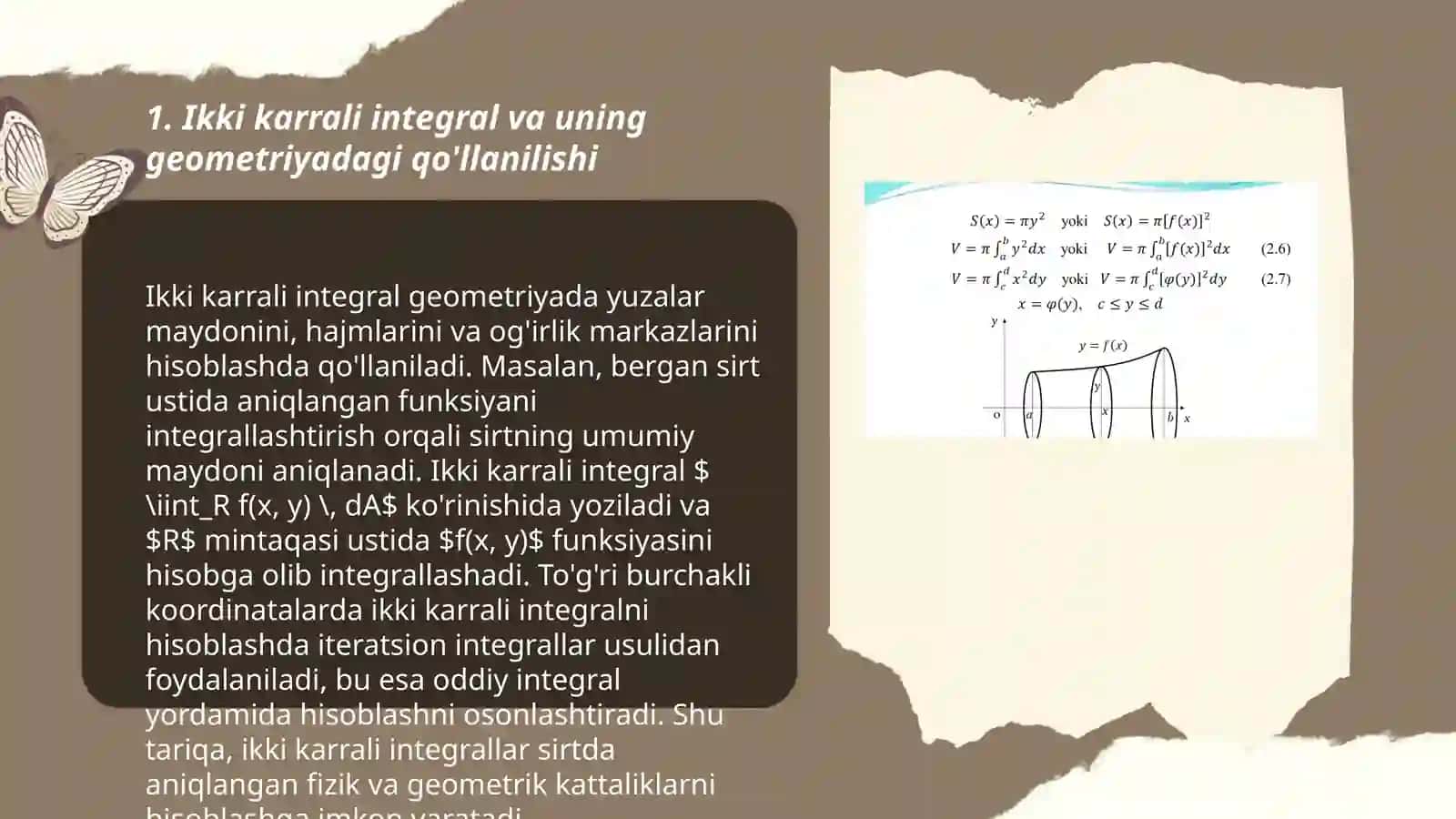 Ikki karrali integralning tatbiqlari 3