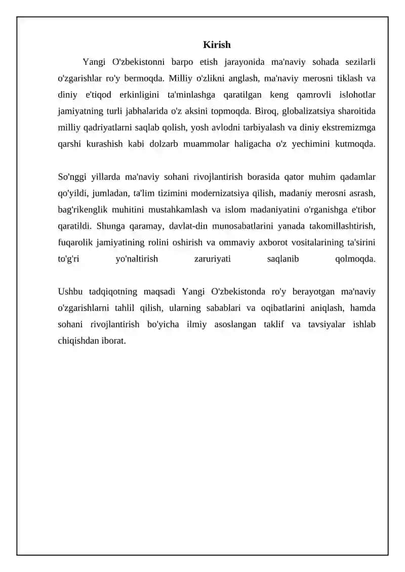 Yangi O'zbekistonda amalga oshirilayotgan ma'naviy o'zgarishlar 3