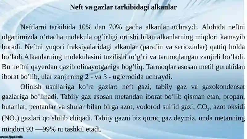 Neft va neft gazlaridagi Alkanlar 3