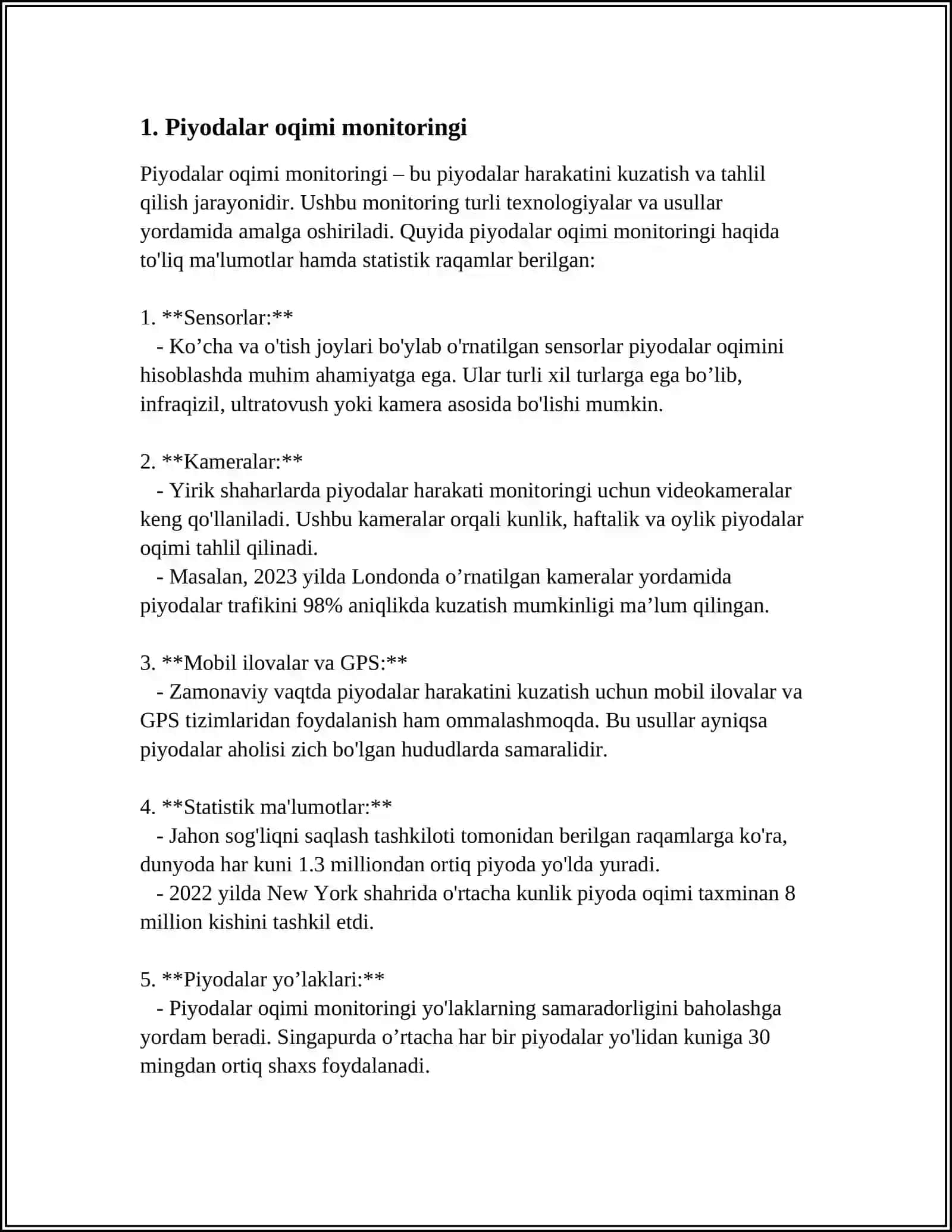 Piyodalar Oqimi Monitoringi 3
