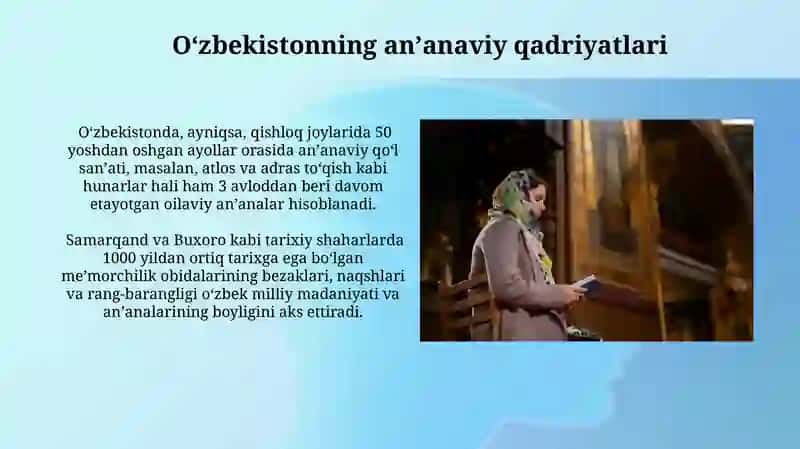 Oʻzbekistonning anʼanaviy qadriyatlari 3