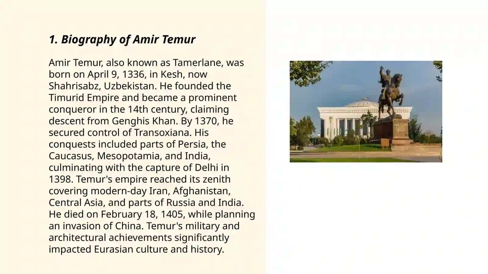 Visiting the Amir Temur museum 3