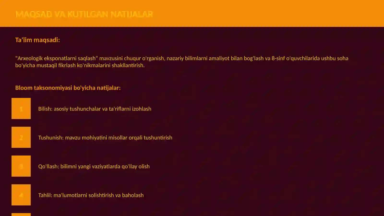 Arxeologik eksponatlarni saqlash 3