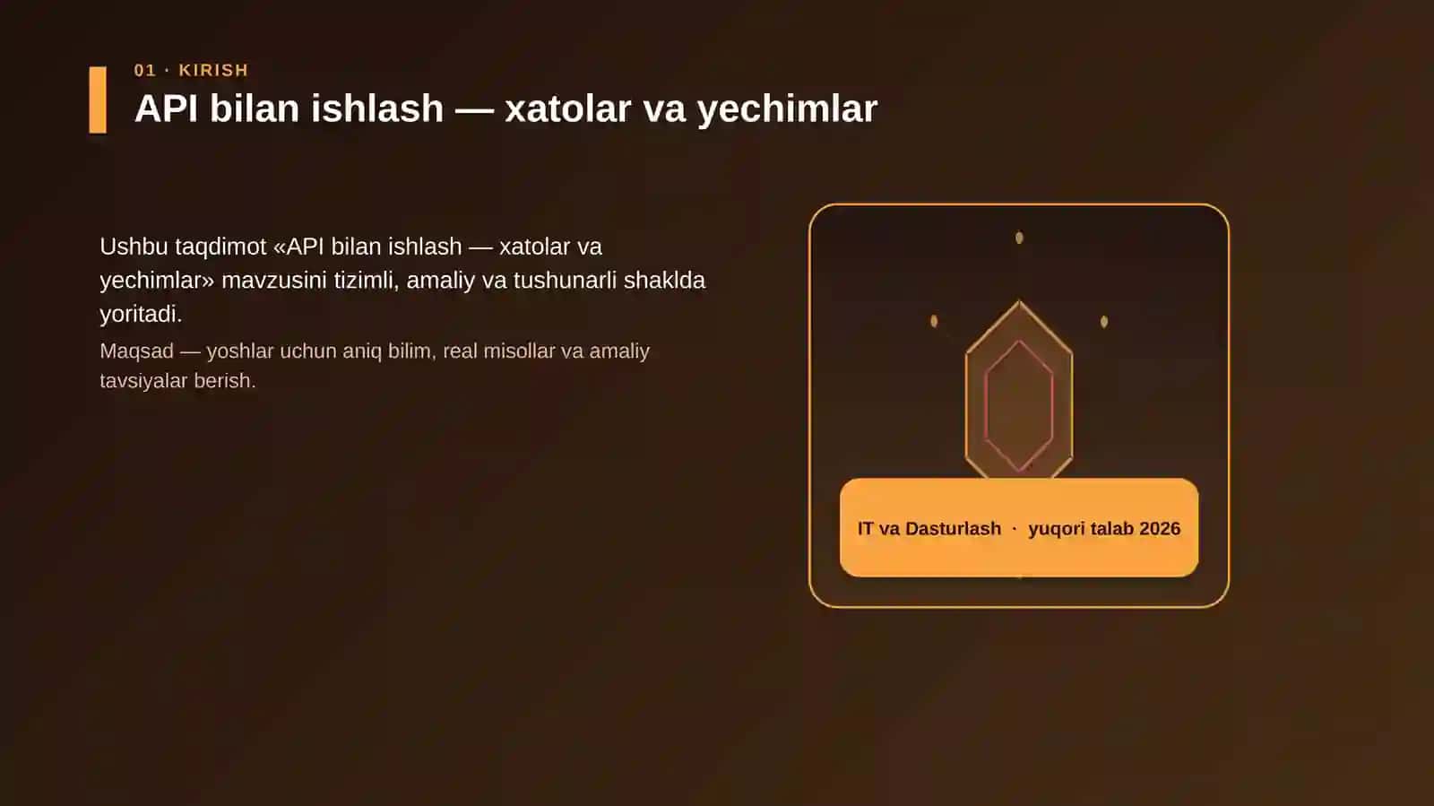 API bilan ishlash — xatolar va yechimlar 3